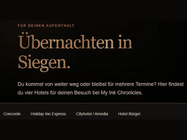 Titel und Navigation des Hotelguides