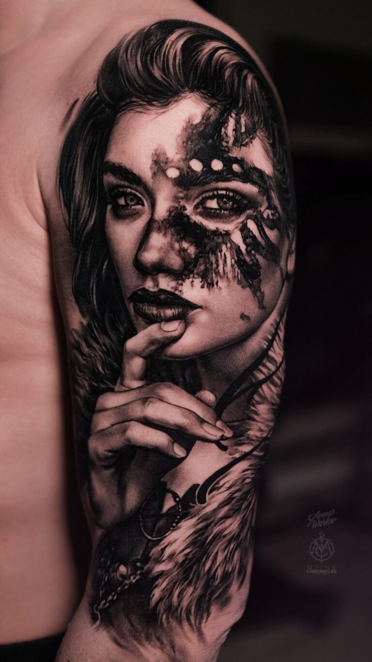 Чёрно-серый реализм Tattoo - Работа 72
