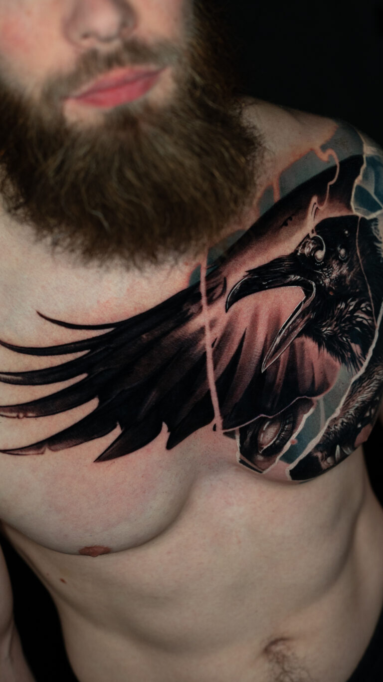 Чёрно-серый реализм Tattoo - Работа 70