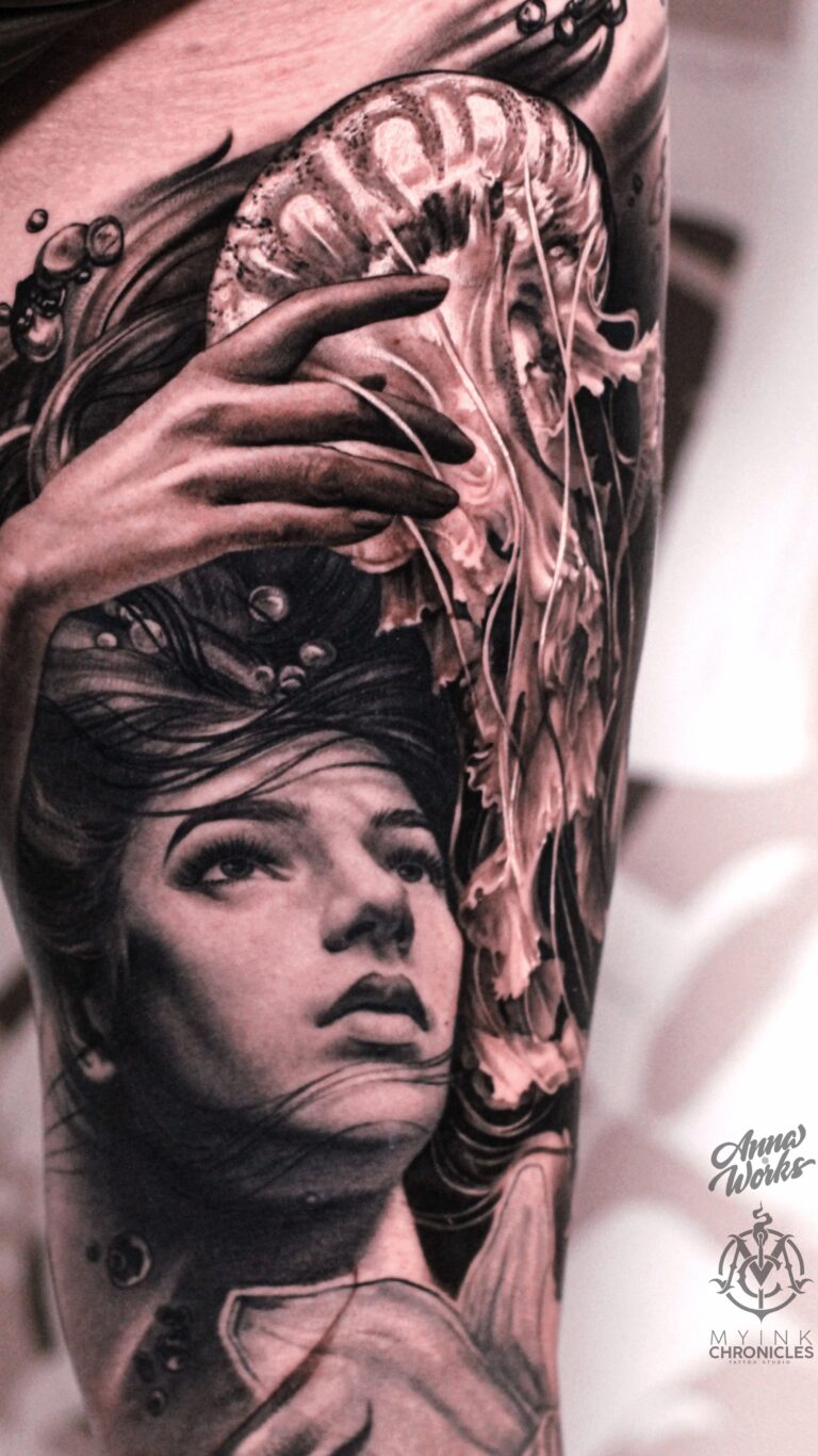 Чёрно-серый реализм Tattoo - Работа 59