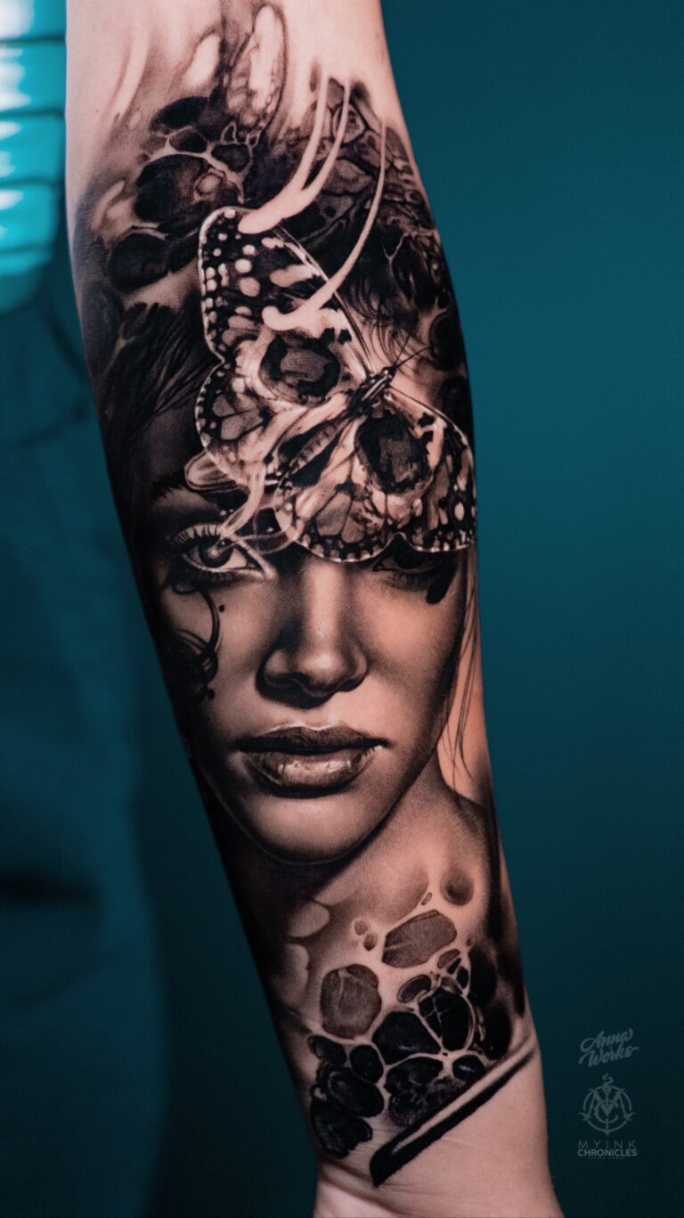 Чёрно-серый реализм Tattoo - Работа 56