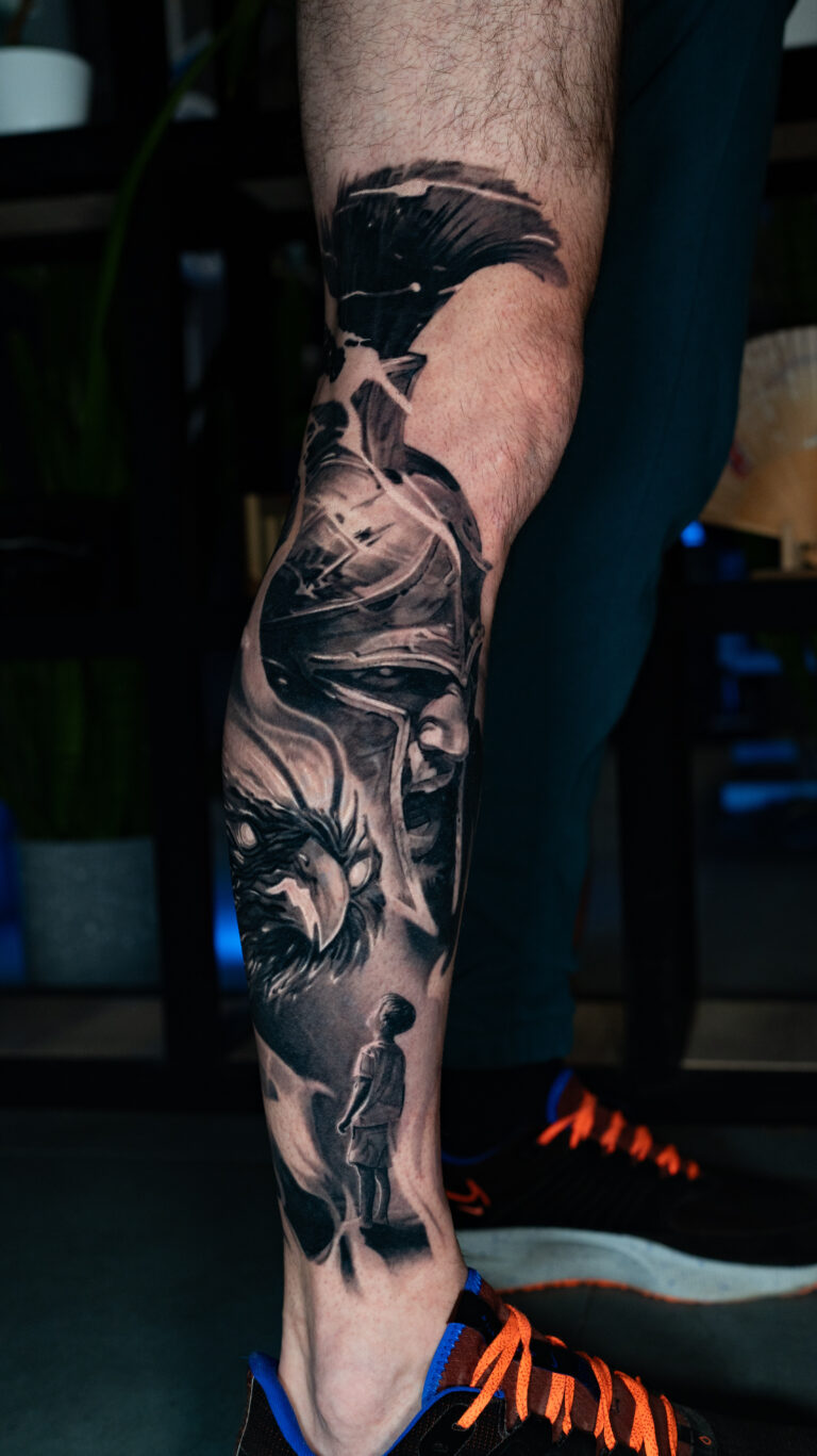 Чёрно-серый реализм Tattoo - Работа 44