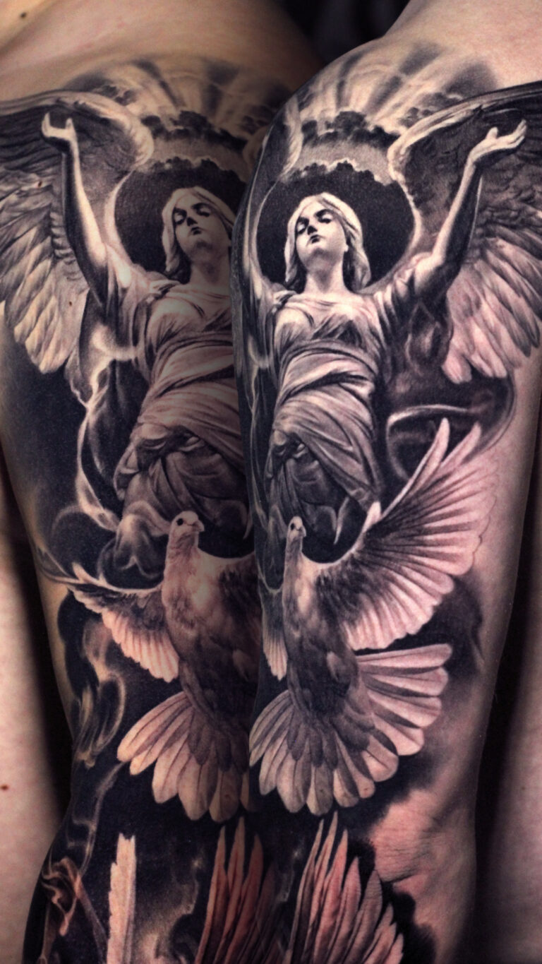 Чёрно-серый реализм Tattoo - Работа 40
