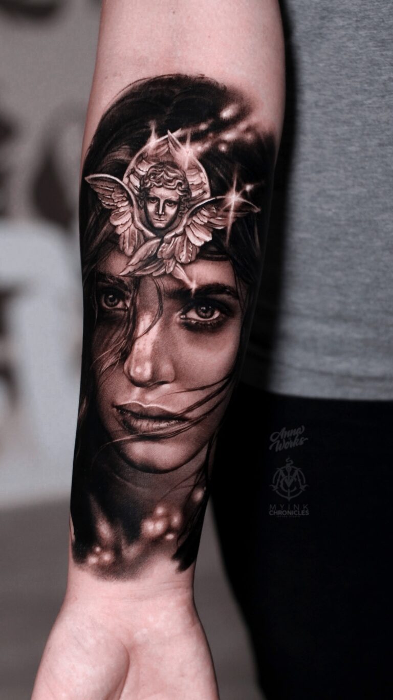 Чёрно-серый реализм Tattoo - Работа 37