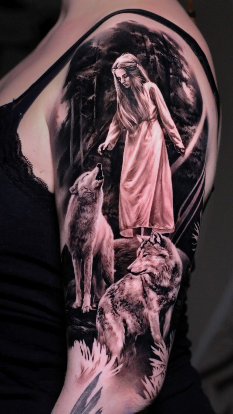 Чёрно-серый реализм Tattoo - Работа 36