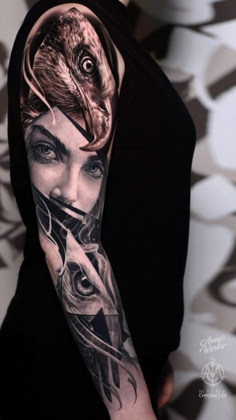 Чёрно-серый реализм Tattoo - Работа 32