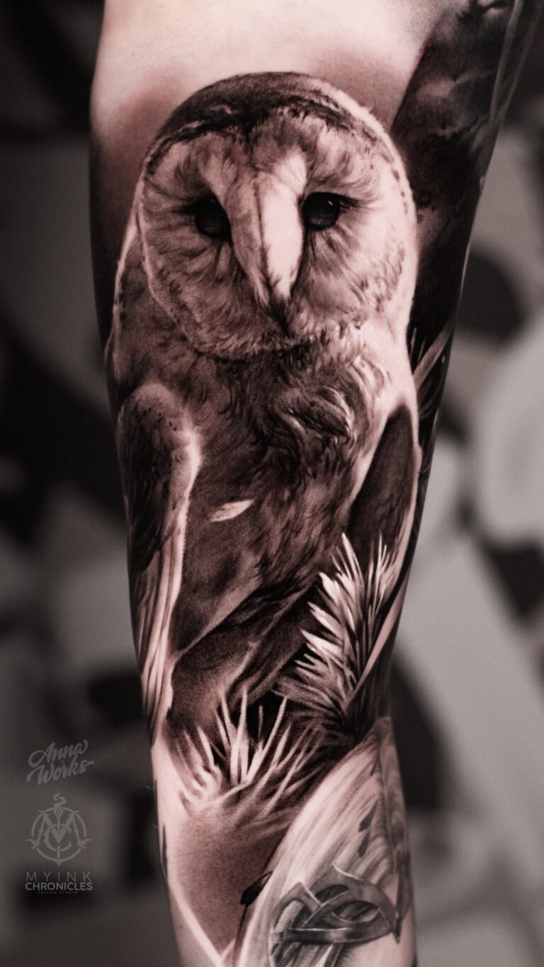 Чёрно-серый реализм Tattoo - Работа 27
