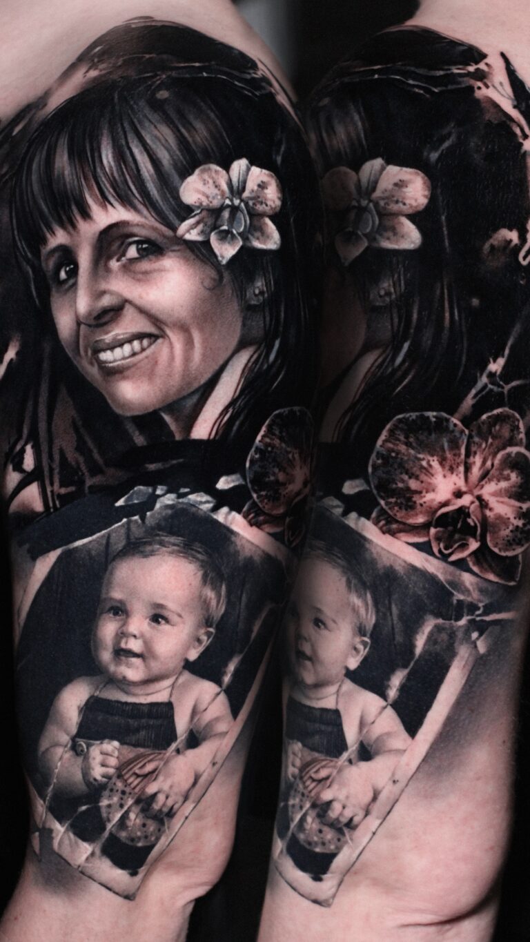 Чёрно-серый реализм Tattoo - Работа 24