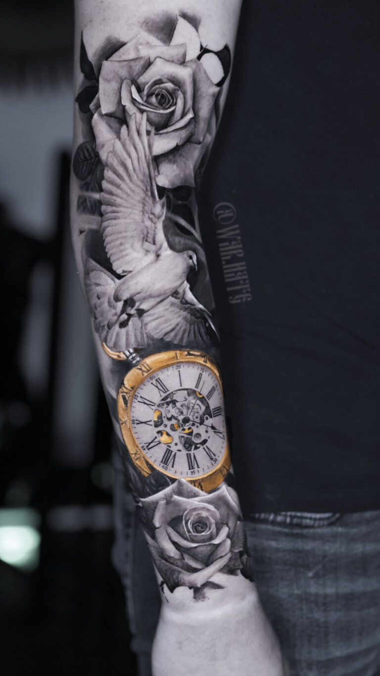 Чёрно-серый реализм Tattoo - Работа 12