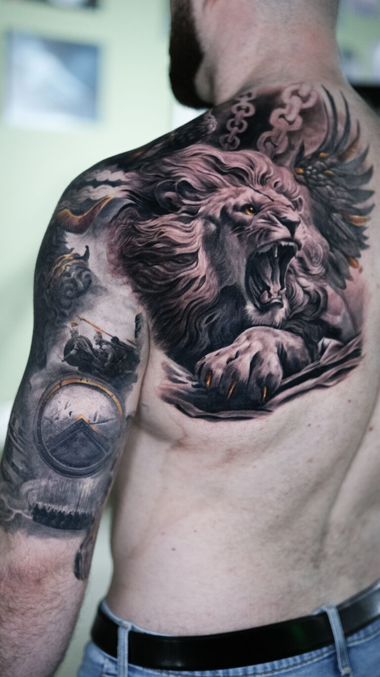 Чёрно-серый реализм Tattoo - Работа 8