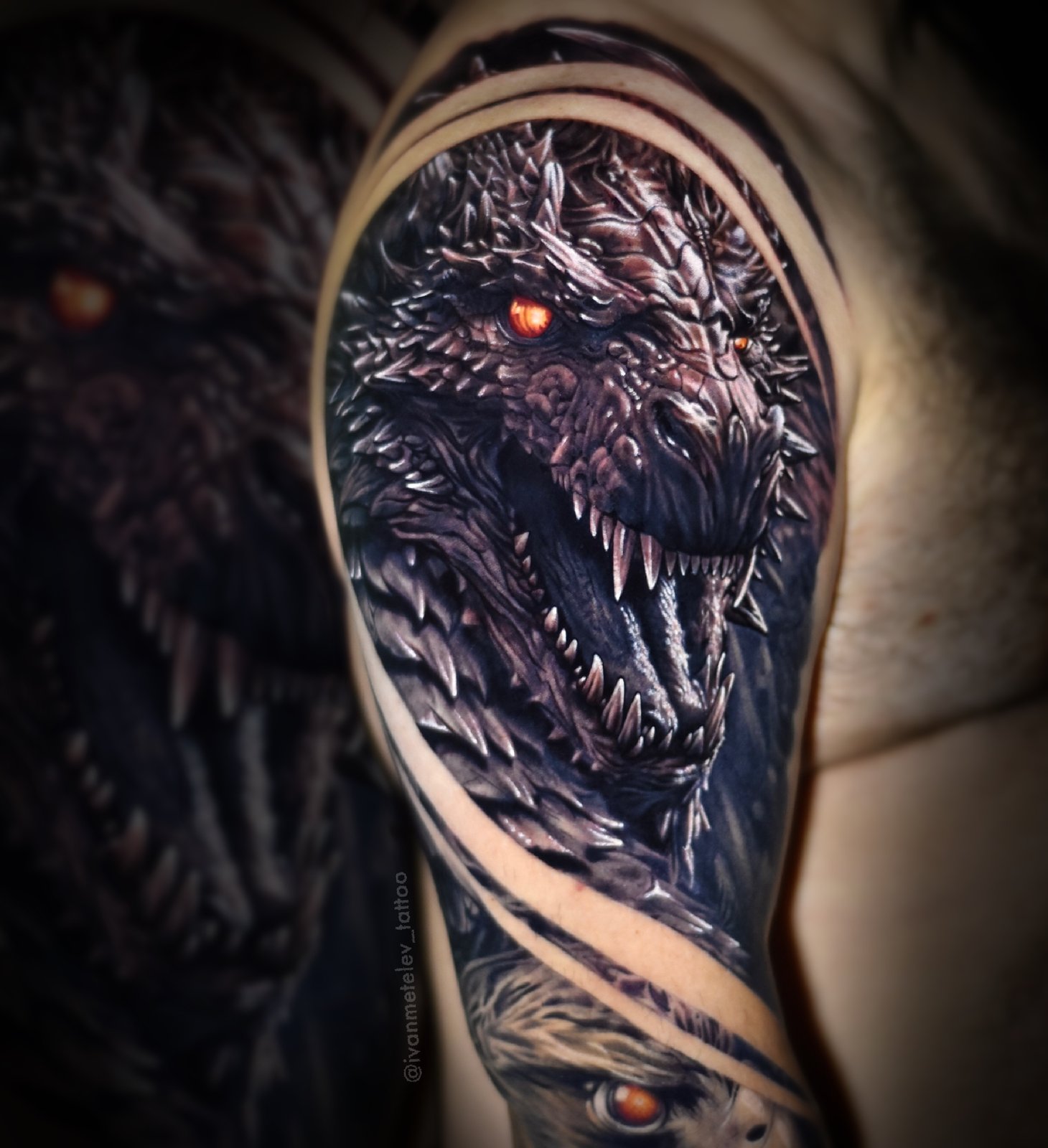 Чёрно-серый реализм Tattoo - Работа 80