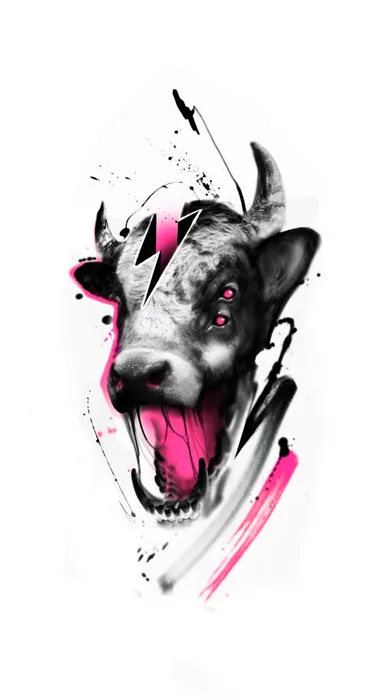 Tierkopf mit pinken Akzenten
