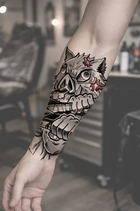 Anime-Figur mit Tiermaske