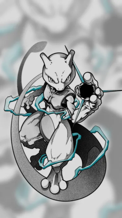 Comic-Figur mit farbigen Akzenten