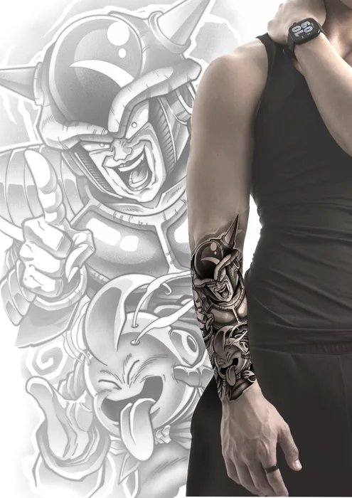 Anime-Figur am Arm