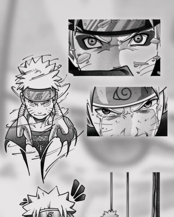 Anime-Figuren und Augen