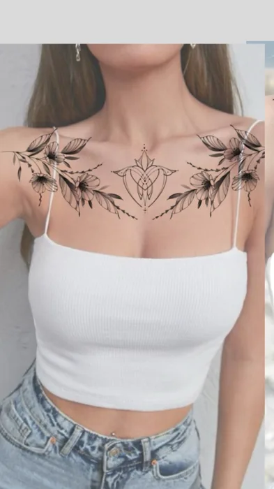 Florale Varianten für das Dekolleté