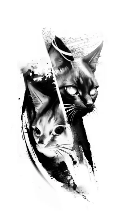 Zwei Katzenportraits